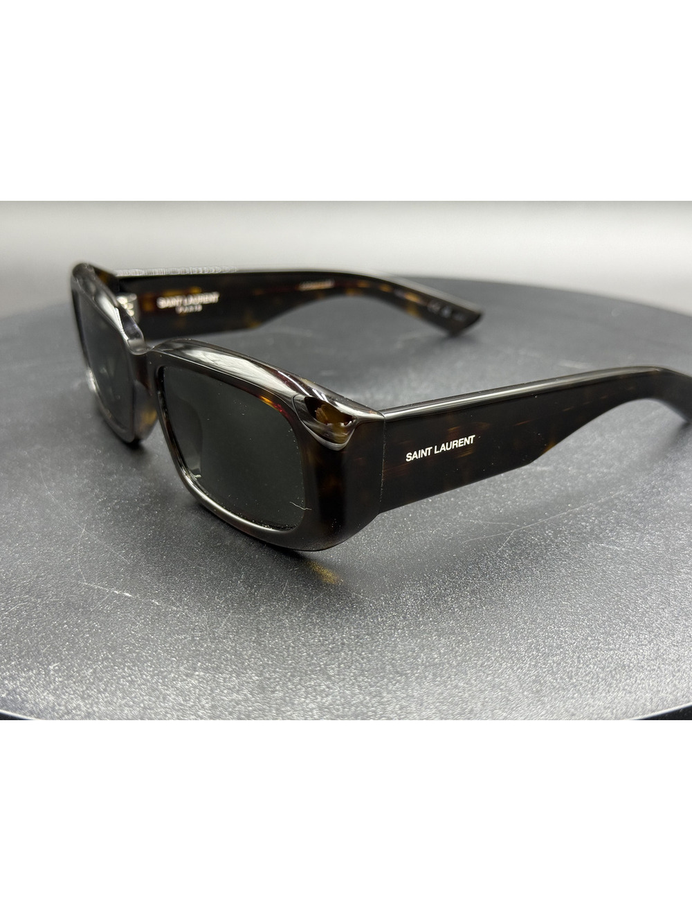 Saint Laurent SL 809 Tortoiseshell Rectangular Sunglasses - Picture 3 of 12